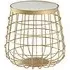 Maren Round Side Table - White Marble, Gold Frame