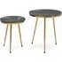 Maren Set of 2 Side Tables - Green Marble, Gold