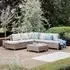Marfa Corner Garden Sofa Set with Coffee Table - Sand, Rattan