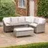 Marfa Glass Top Garden Dining Set with Double Footstool - Sand