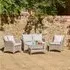 Marfa Glass Top Garden Lounge Sofa Set with Coffee Table - Sand
