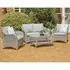 Marfa Glass Top Garden Lounge Sofa Set with Coffee Table - Stone