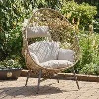 Marfa Rattan Garden Cocoon Chair - Sand alternate view