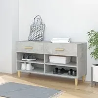 Marfa Shoe Storage Bench with 2 Drawers - Concrete Effect
