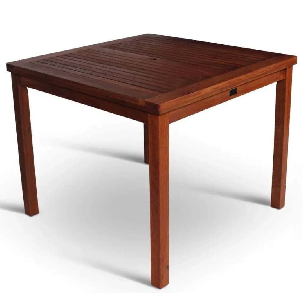 Marfa Square Outdoor Dining Table - Dark Brown, Wood