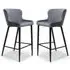 Margate Bar Stools with Metal Legs - Grey, Fabric