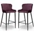 Margate Bar Stools with Metal Legs - Mulberry, Fabric