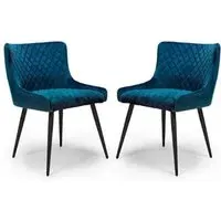 Margate Dining Chairs Pair - Blue, Fabric