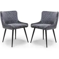Margate Dining Chairs Pair - Grey, Fabric