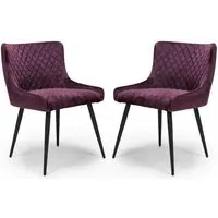 Margate Dining Chairs Pair - Mulberry, Fabric