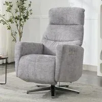 Margate Electric Recliner Chair - Ash, Fabric
