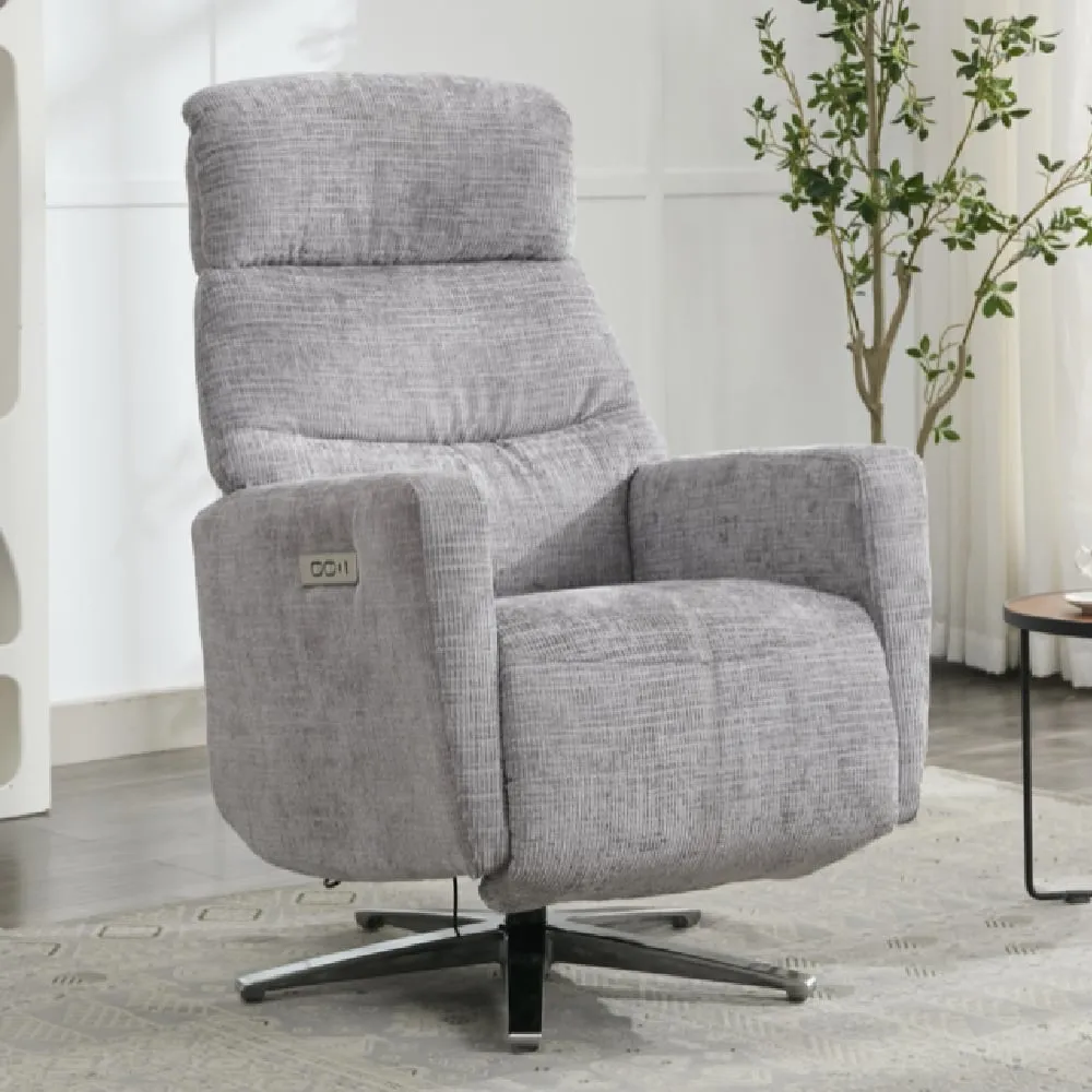 Margate Electric Recliner Chair - Ash, Fabric image