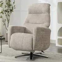 Margate Electric Recliner Chair - Fossil, Fabric