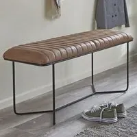 Margate Hallway Seating Bench - Brown, Leather