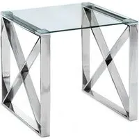 Margate Square Side Table - Clear, Glass