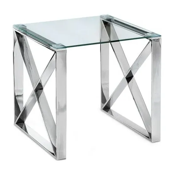 Margate Square Side Table - Clear, Glass image