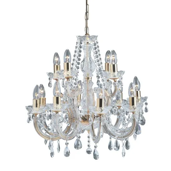 Marie 12 Light Chandelier - Clear, Crystal