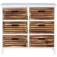 Marie 6-Drawer Chest - White, Paulownia Wood