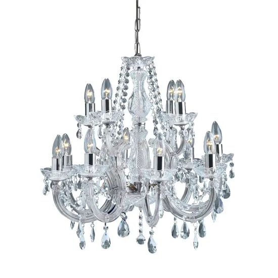 Marie Therese 12 Light Crystal Chandelier - Chrome