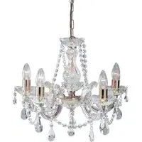 Marie Therese 5 Light Chandelier with Octagonal Droplets