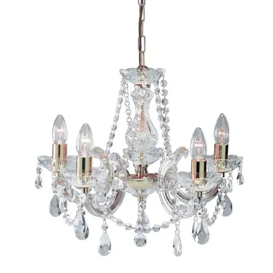 Marie Therese 5 Light Chandelier with Octagonal Droplets