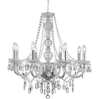 Marie Therese 8 Light Chandelier - Clear, Chrome