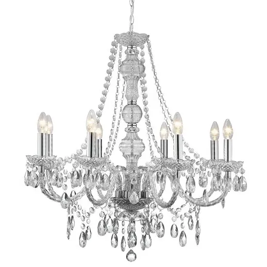 Marie Therese 8 Light Chandelier - Clear, Chrome
