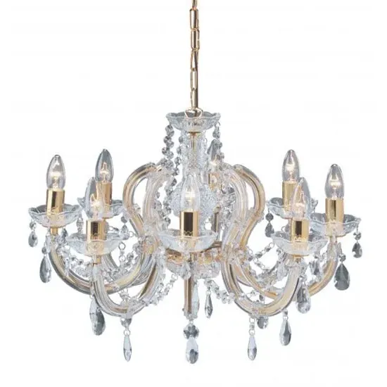 Marie Therese 8 Light Chandelier with Octagonal Droplets
