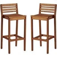 Marietta Bar Stools Pair - Natural, Robinia Wood