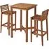 Marietta Bar Table Set with 2 Stools - Natural, Robinia