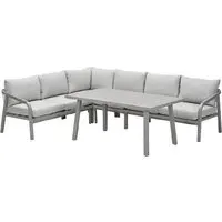 Marietta Corner Garden Lounge Dining Set - Taupe, Aluminium