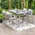 Marietta Garden Bar Set with 4 Chairs - Taupe, Aluminium