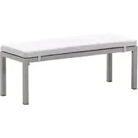 Marietta Garden Seating Bench with Cushion - Taupe, Aluminium