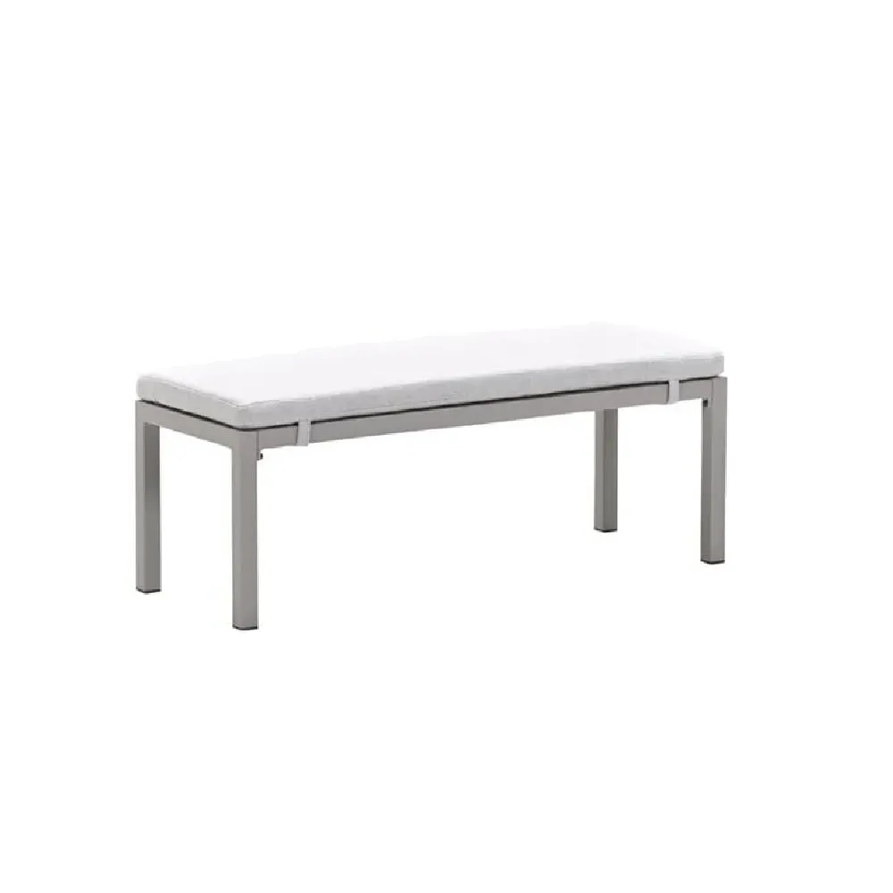 Marietta Garden Seating Bench with Cushion - Taupe, Aluminium image
