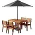 Marietta Rectangular Dining Table with 4 Chairs and Parasol - Natural