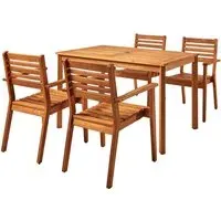 Marietta Rectangular Dining Table with 4 Chairs - Natural