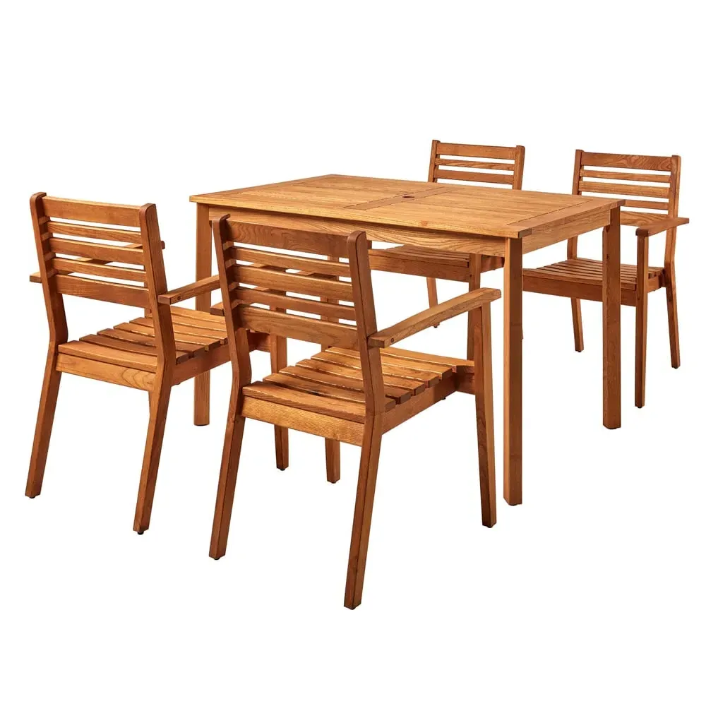 Marietta Rectangular Dining Table with 4 Chairs - Natural