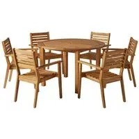 Marietta Rectangular Dining Table with 6 Chairs - Natural