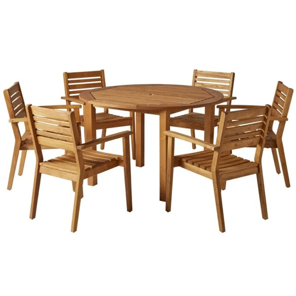 Marietta Rectangular Dining Table with 6 Chairs - Natural