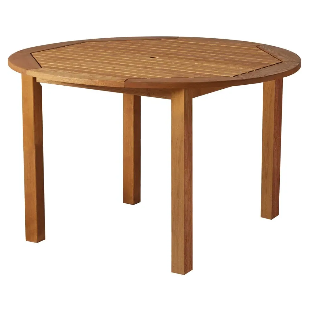 Marietta Round Outdoor Dining Table - Natural, Robinia Wood