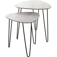 Marietta Set of 2 End Tables - Concrete, Wood