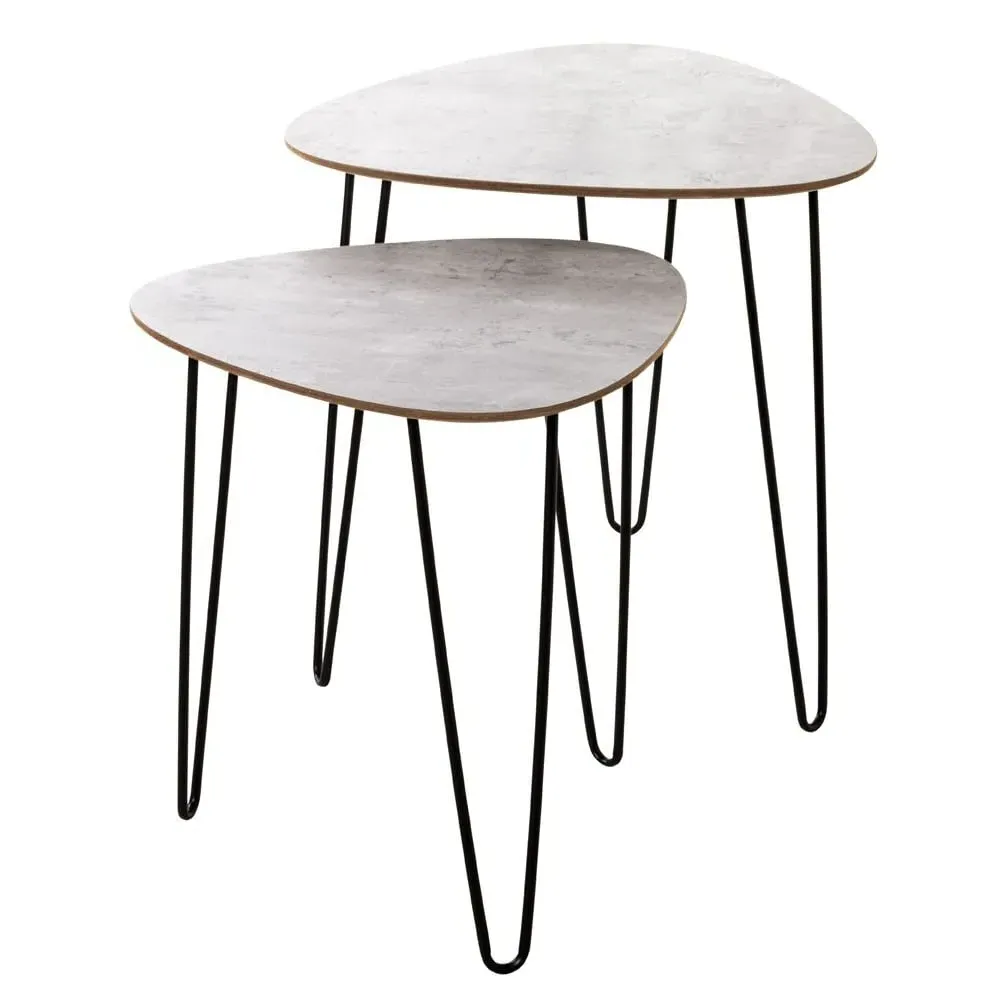 Marietta Set of 2 End Tables - Concrete, Wood image
