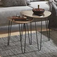 Marietta Set of 2 End Tables - Oak, Wood