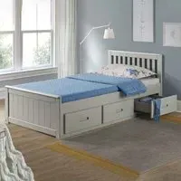 Marietta Single Bed with 3 Drawers - Grey, Pine