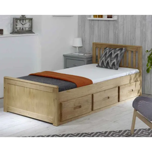 Marietta Single Bed with 3 Drawers - Waxed Pine product