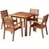 Marietta Square Dining Set with 4 Chairs - Natural, Robinia Wood