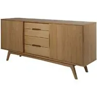 Marietta Wooden Sideboard with 2 Doors 4 Drawers - Oak