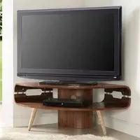Marin Corner TV Stand with Storage - Walnut, Ash