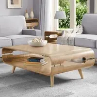 Marin Rectangular Coffee Table with Adjustable Legs - Oak