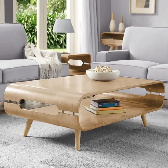 Marin Rectangular Coffee Table with Adjustable Legs - Oak